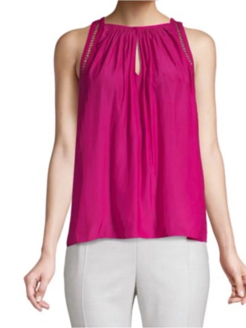 Ramy Brook Fuchsia Keyhole Halter Tank - Picture 2 of 8